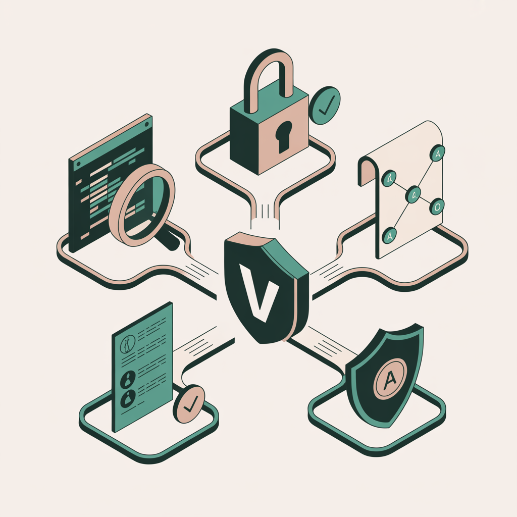 Vigilium security features overview showing scanning, analysis, grading, and reporting